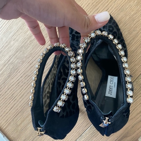 Jimmy Choo Lux Jeweled Leopard-Print Velvet Pumps - Picture 15 of 15